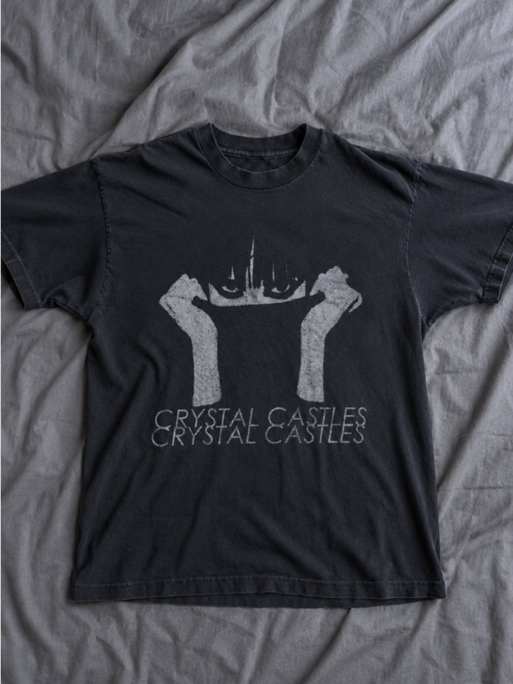 Crystal Castles Band Graphite Color T-Shirt
